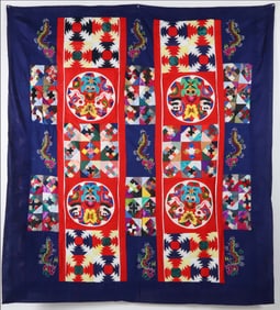 Unique Chinese Bai Jia Bei Double Sided Patchwork Quilt