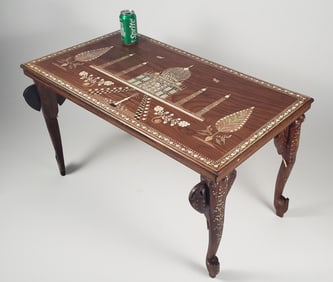 Vintage Anglo Indian Bone Inlaid Coffee Table