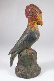 Cast Iron Painted Parrot Doorstop 19th Century