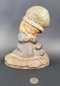 Vintage Sunbonnet Sue Figural Cast Iron Doorstop, 20th century