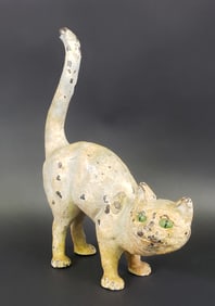 Antique Figural Cast Iron Cat Doorstop, circa 1920s