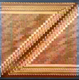 Antique Multiwood Inlaid Gameboard, 19th century