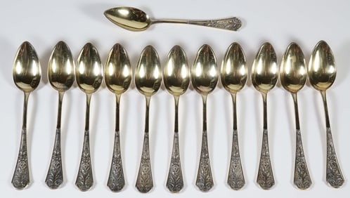 Set of Twelve French Vermeil Teaspoons