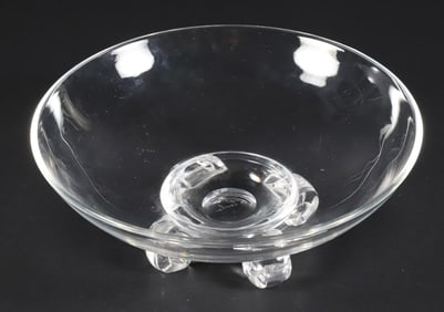 Signed Steuben Crystal Footed Bowl Designed by John Dreves in 1942