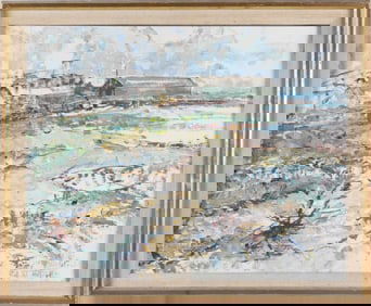 Isabelle Tuttle Oil on Artist Board "Wind and Sand" Nantucket
