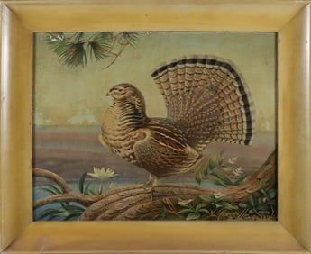 Henry Emerson Tuttle Egg Tempura on Masonite "Ruffled Grouse", circa 1944