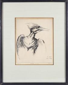 Henry Emerson Tuttle Artist Trial Etching #2 "Pileated Woodpecker"