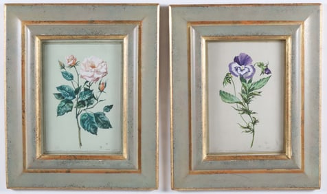 Pair of A. Bender Watercolor on Paper "Floral Still Lifes", circa 1999