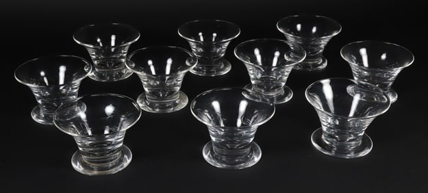 Set of Ten Steuben Glass Dessert Cups