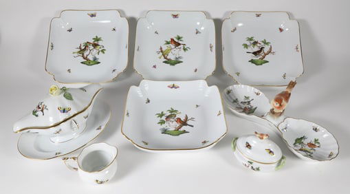 Group of Eight Pieces of Herend Hungary Porcelains