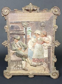 Antique Bradley and Hubbard Cast Iron Pictorial Frame