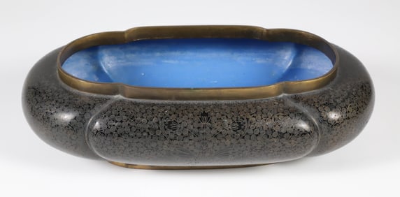 Vintage Chinese Cloisonne Oval Planter