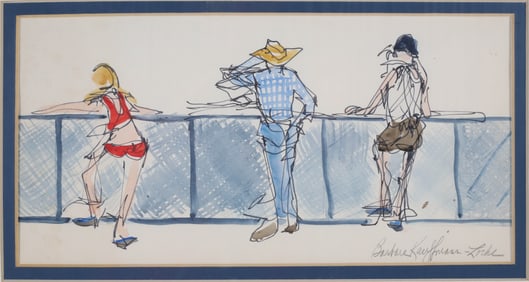 Barbara Kauffman-Locke Watercolor on Paper "Looking Back"