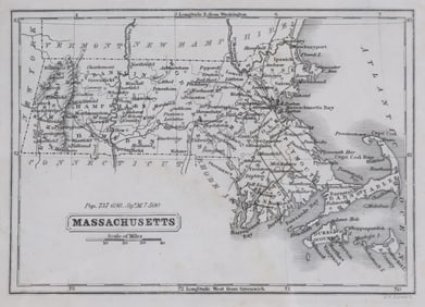 G.W. Boyton Miniature Boston Massachusetts Map, circa 1841