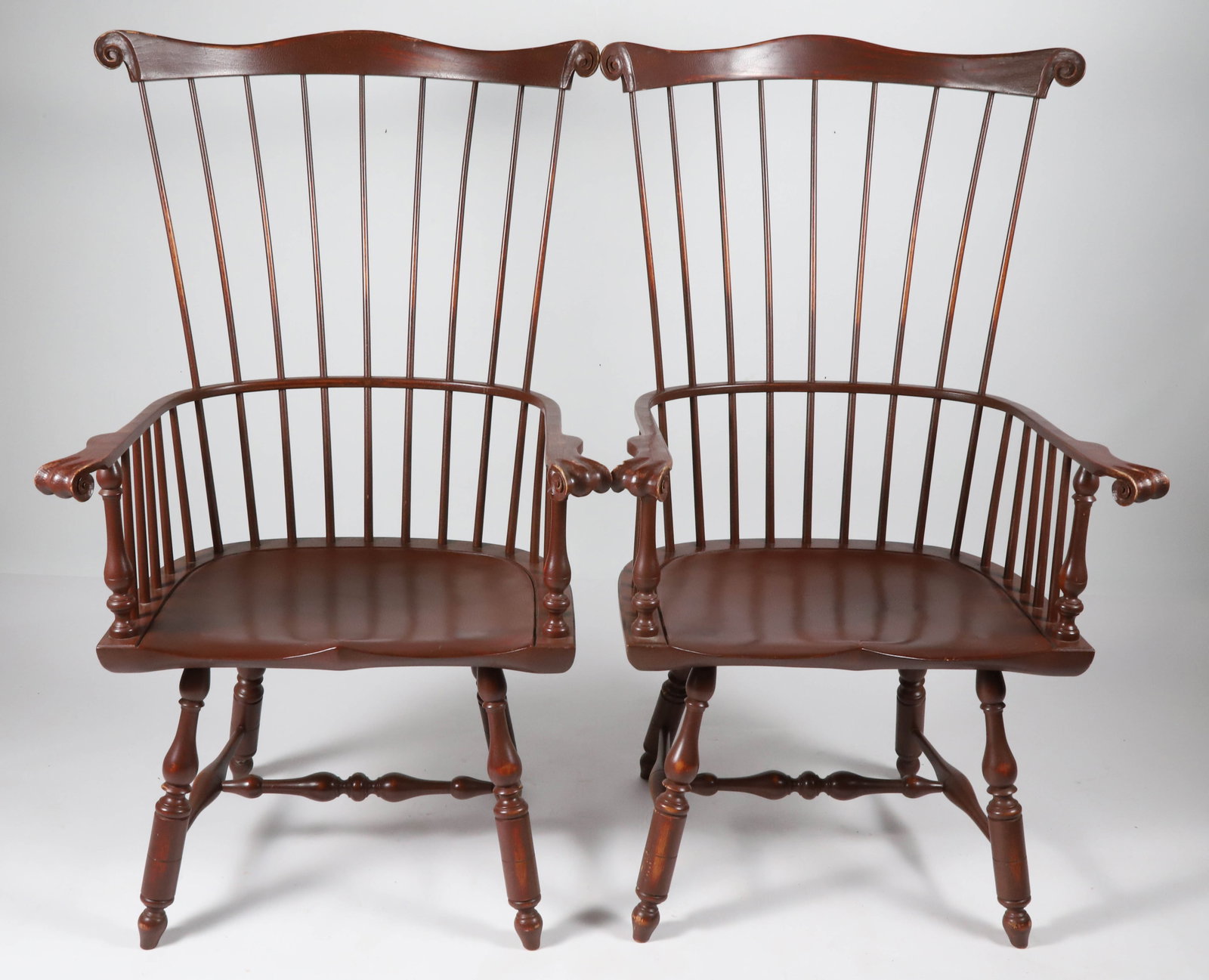 Pair of Signed D.R. Dimes Fan-Back Windsor Armchairs (1 of 7)
