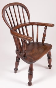 Child's Oak Bow Back Windsor Armchair