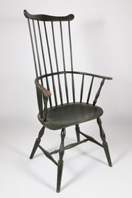 Green Painted New England Windsor Armchair, early 19th Century