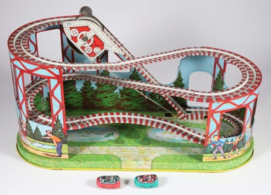 J. Chein Tinplate Roller Coaster, circa 1960