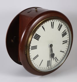 Double Sided Round Clock in Wood Case 19th Century