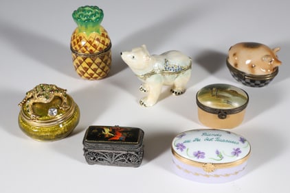 Collection of Seven Miscellaneous Pill Boxes