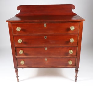 American Sheraton Mahogany Chest of Drawers, 19th Century