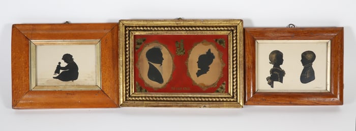 Collection of Three Framed Silhouettes, 19th Century