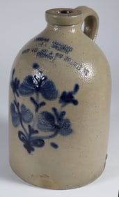 Antique Boston Stoneware Jug Stamped James Collins