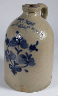 Antique Boston Stoneware Jug Stamped James Collins: Antique Boston Stoneware Jug,stamped James Collins 133 Beach and 78 80 & 82 South St. Boston Height 11.5 in.