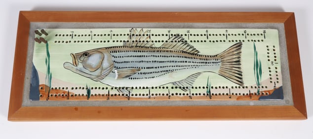 Striped Bass Ceramic Cribbage Board