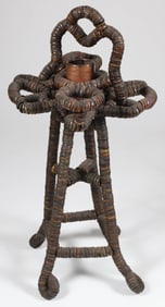 American Outsider Folk Art Decorative Bottle Cap Side Table, 20th Century