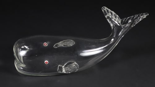 Hand Blown Art Glass Sperm Whale Decanter