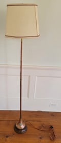 English Brass and Copper Trumpet Mounted as a Floor Lamp
