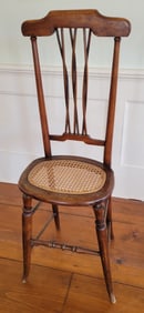 Antique Mahogany High-Back Side Chair with Cane Seat