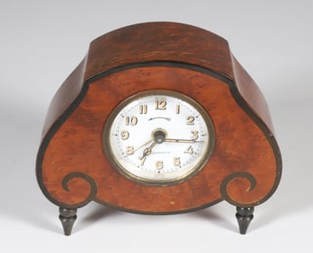 Lenzkirch Art Deco Burlwood Alarm Clock
