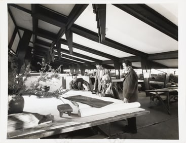 Black and White Photographic Print of Frank LLoyd Wright at Taliesin West by Esto Photographics