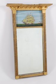American Gilt Eglomise Constitution Mirror, early 19th Century