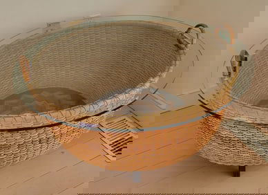 Nantucket Basket Coffee Table with Glass Top