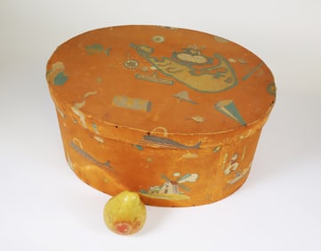 Scarce Tony Sarg Printed Fabric Box, circa 1920s