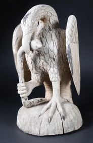 Levi Stewart Carved Eagle with Snake, circa 1980