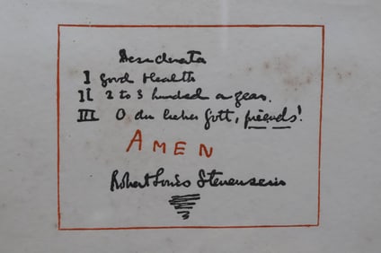 Robert Louis Stevenson's Signed Prayer