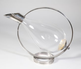 Christofle Silver Plate and Glass "Fedelio" Decanter, circa 1990s