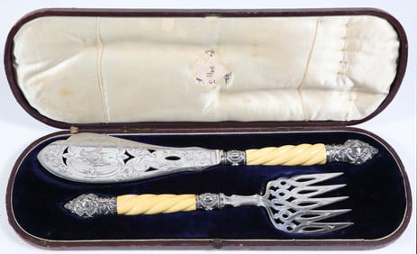 Harrison Bros. & Hawson Sheffield England Fish Servers, circa 1870