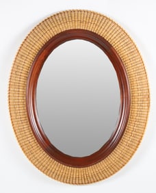 Ritch Leone Nantucket Basket Woven Oval Wall Mirror