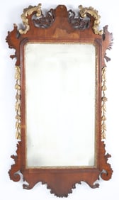 Chippendale Carved Mahogany Parcel Gilt Mirror, 18th Century