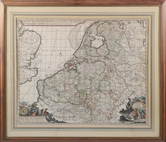 Historical Map of Amsterdam Created by Cartographer Alexis Hubert Jaillot