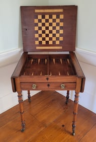Mahogany Drop Leaf One Drawer Pembroke Games Table, 19th Century