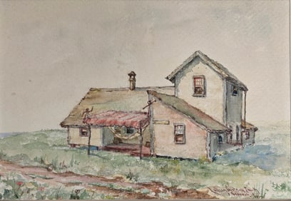 Lillian Gertrude Smith Watercolor on Paper, "Sconset Cottage", Nantucket
