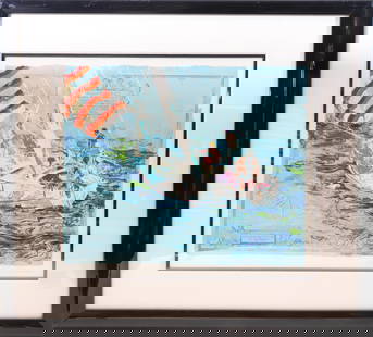 Leroy Neiman Limited Edition Serigraph "Nantucket Sailing", circa 1980: Leroy Neiman (American 1921-2012) Limited Edition Serigraph "Nantucket Sailing", circa 1980, edition #36/300, pencil signed lower right Leroy Neiman, matted and framed 22 in. x 26 in. Framed 34 in. x