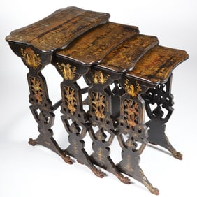 Nest of Four Chinese Export Side Tables, early 19th Century