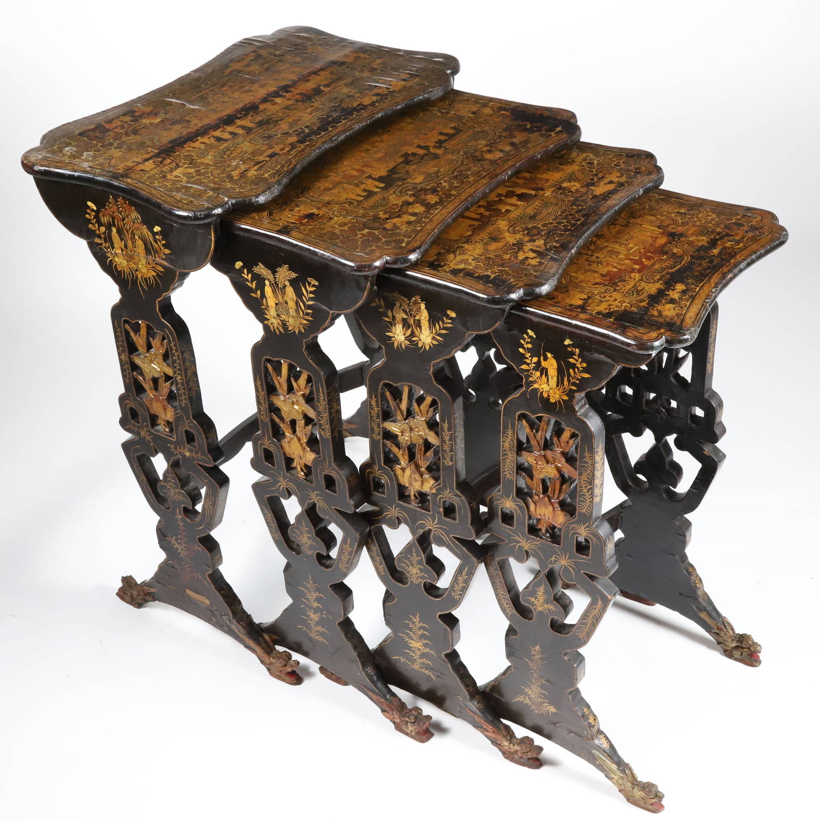 Nest of Four Chinese Export Side Tables, early 19th Century
